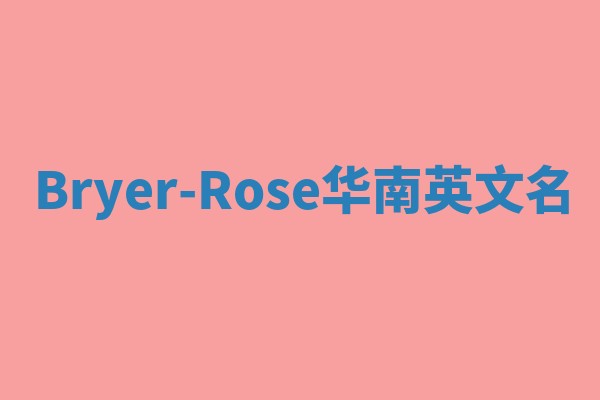 Bryer-Rose华南英文名