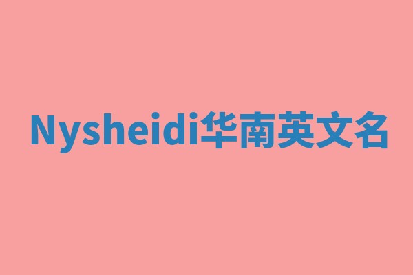 Nysheidi华南英文名