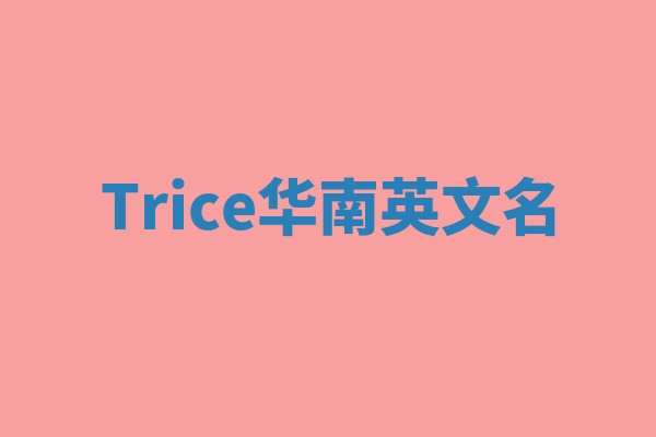 Trice华南英文名
