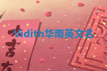 Vidith华南英文名